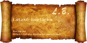 Latzkó Boglárka névjegykártya